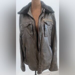 Mauritius Men’s Large Brown Leather jacket